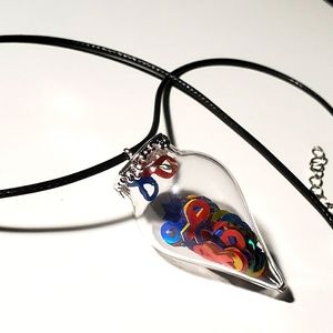 Ribbon Awareness Glitter Necklace